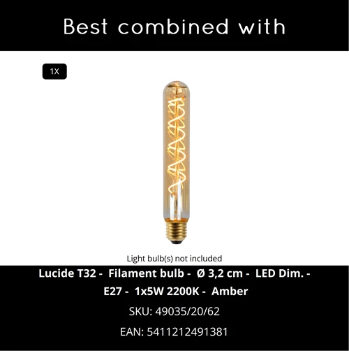 Lucide MESH - Lámpara colgante - Ø 45 cm - 1xE27 - Oro mate / Latón - CROSSSELL
